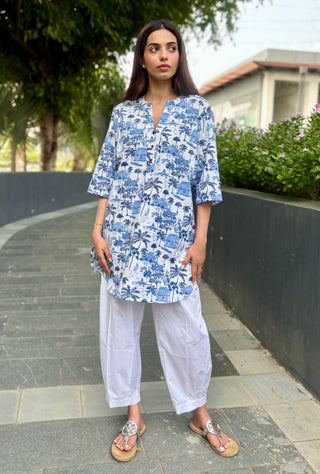 Kerala Waters Poplin- Linen Set