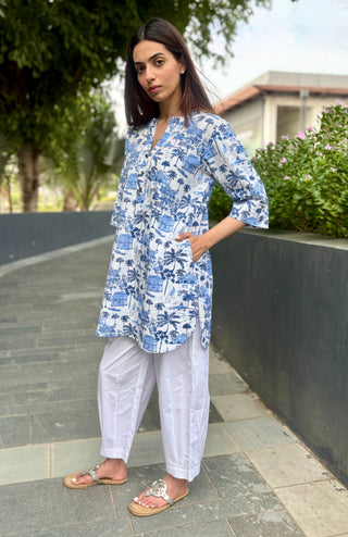 Kerala Waters Poplin- Linen Set