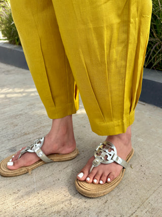 Lemon Soda Ball Button Linen Set