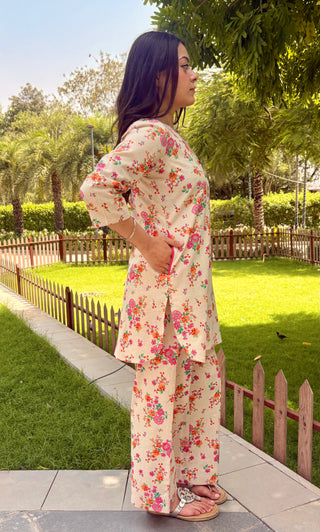 Gul Linen Lounge Set- Pink