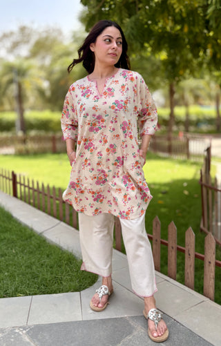 Guldasta Linen Coord Set- Pink