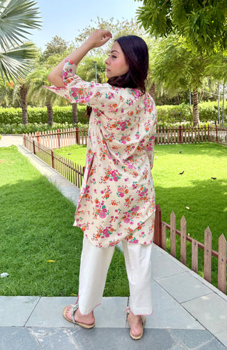 Guldasta Linen Coord Set- Pink