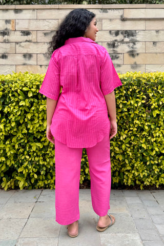 Pondi Mul Set- Magenta Pink