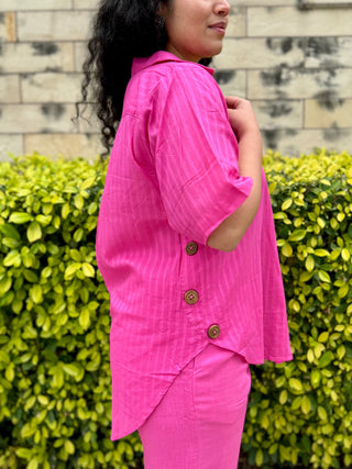 Pondi Mul Set- Magenta Pink