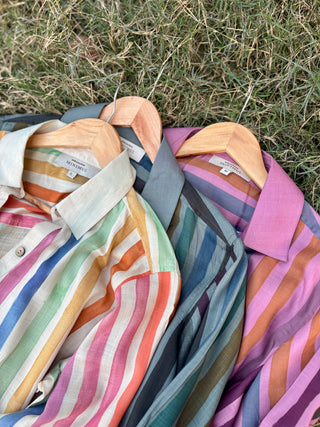 Rangeela Silk V neck Shirt- Grey