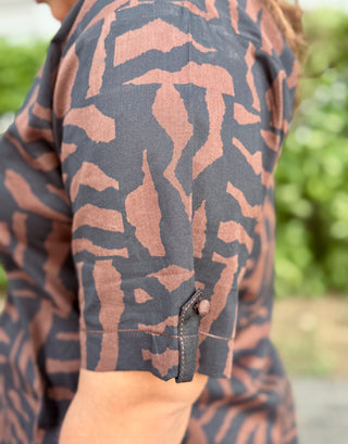 Office Kurta Set- Abstract Black