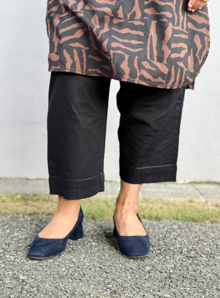 Office Kurta Set- Abstract Black