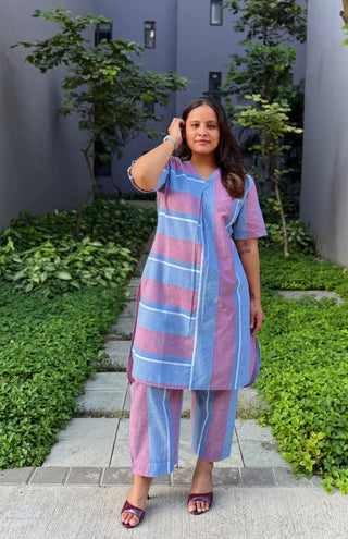Office Kurta Set- Handloom Stripe