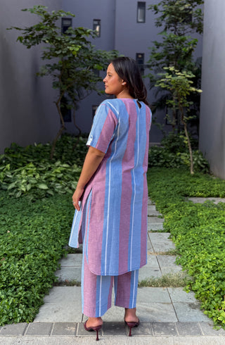 Office Kurta Set- Handloom Stripe