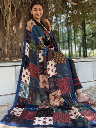 Ajrakh Silk Patch Dupatta