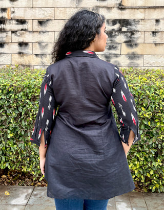 Banjara Handloom Tunic Top- Black