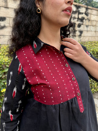 Banjara Handloom Tunic Top- Black