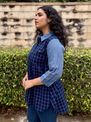 Banjara Handloom Tunic Top- Indigo