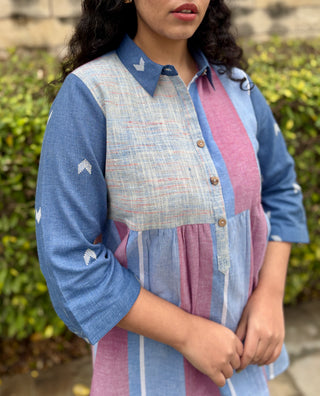 Banjara Handloom Tunic Top- Light Blue