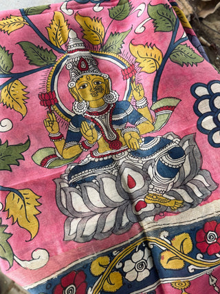 Kalamkari Silk Dupatta- Temple Motifs