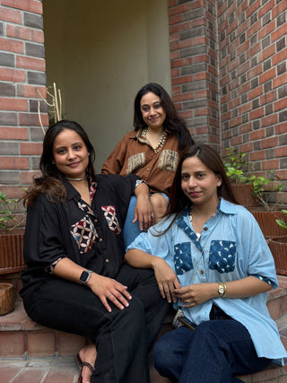 Lalit Kala Patch Shirt- Kalamkari Brown