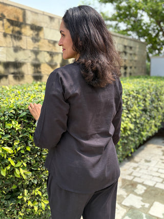 Ira Pintuck Coord Set- Black