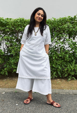 Dhara Culotte Set- White