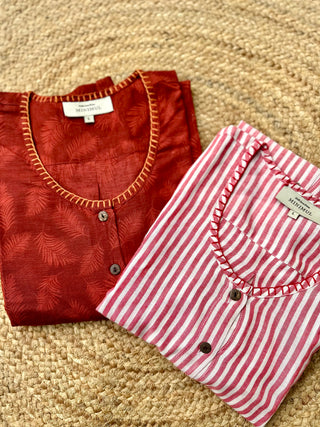 Noori Linen Set- Red