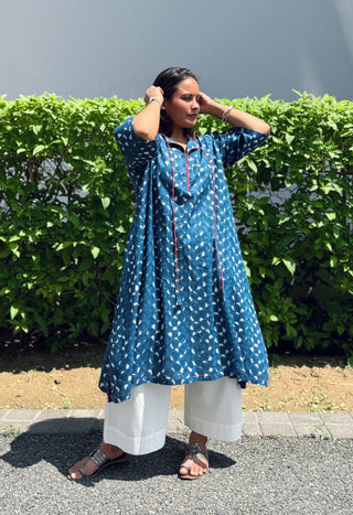 Barkha Kurta Set- Indigo