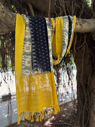 Pochampally Ikkat Dupatta- Blue
