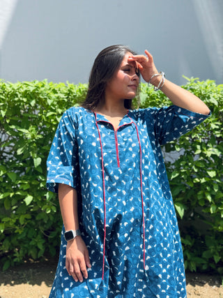 Barkha Kurta Set- Indigo