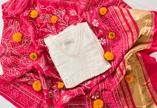 Rani Linen Gota Set- with dupatta 💝