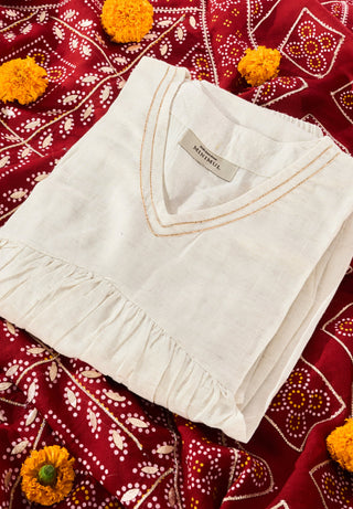 Linen Gota Set- Kurta + Pants