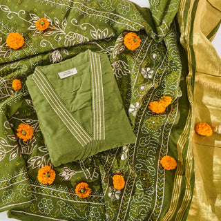 Peepli Chanderi Kurta Set- with dupatta 🫒