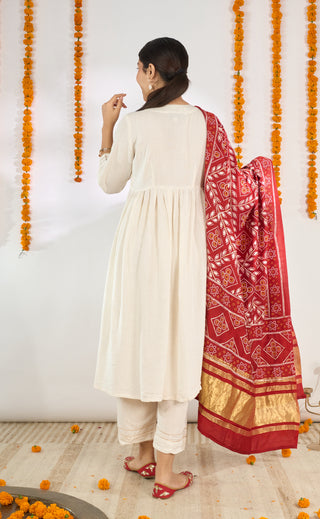 Linen Gota Set- Kurta + Pants