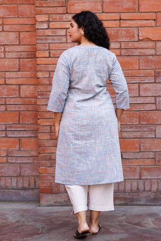 Handloom Khadi Kurta- Powder Blue