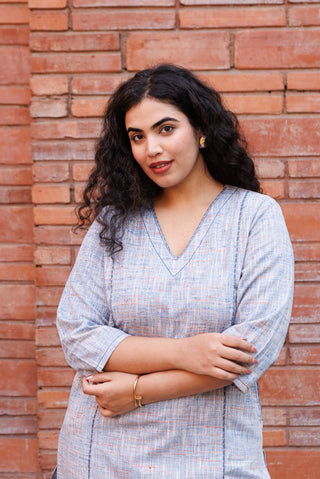 Handloom Khadi Kurta- Powder Blue