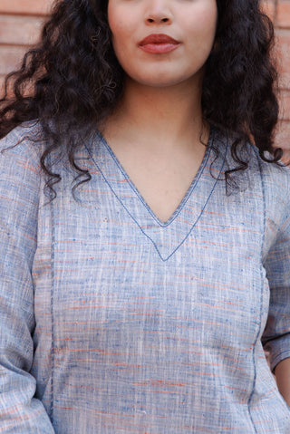 Handloom Khadi Kurta- Powder Blue