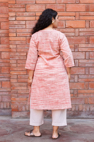 Handloom Khadi Kurta- Red