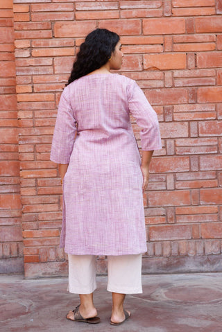 Handloom Khadi Kurta- Lilac