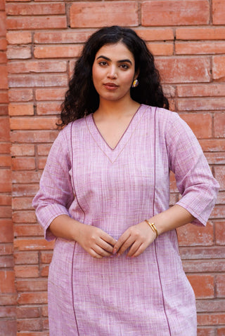 Handloom Khadi Kurta- Lilac