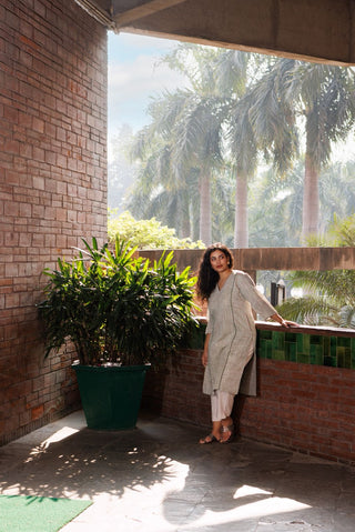 Handloom Khadi Kurta- Green