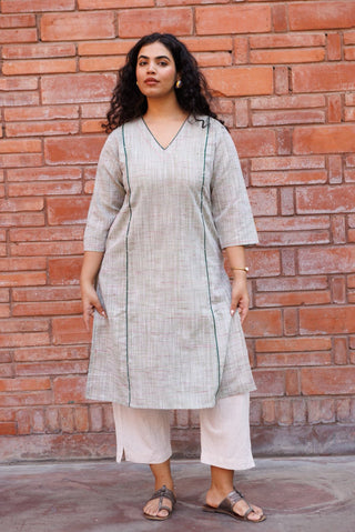 Handloom Khadi Kurta- Green