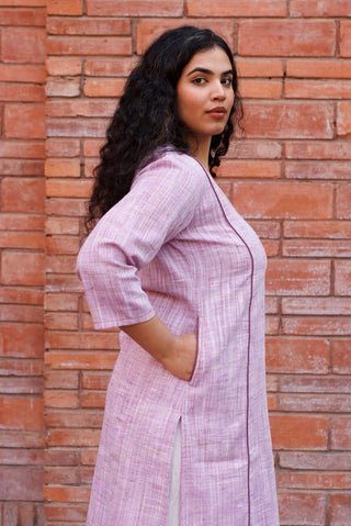 Handloom Khadi Kurta- Lilac